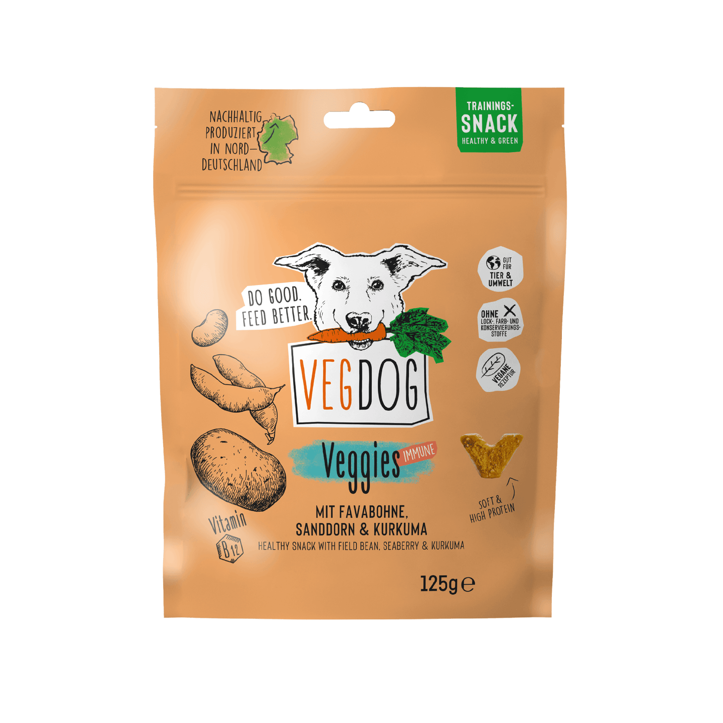 VEGGIES immune 125 g - VEGDOG - VeganHondenvoer.nl