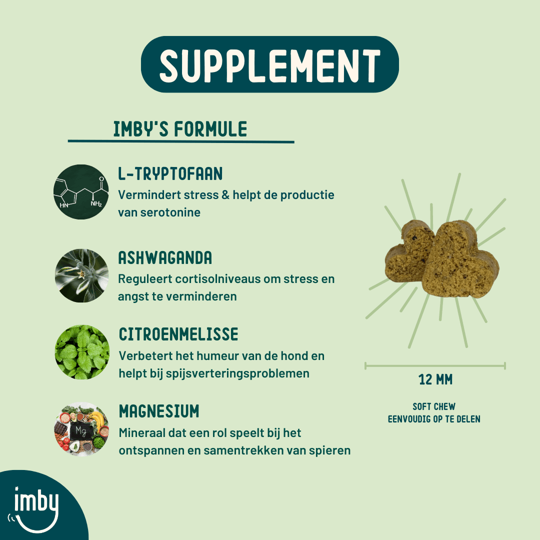 Imby Calming Supplement - Anti-Stress - IMBY - VeganHondenvoer.nl