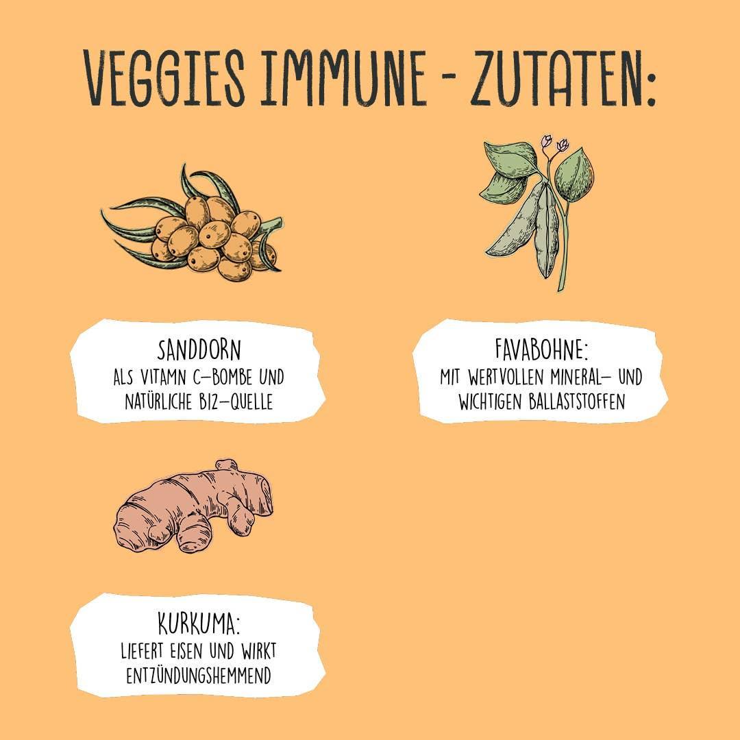 VEGGIES immune 125 g - VEGDOG - VeganHondenvoer.nl