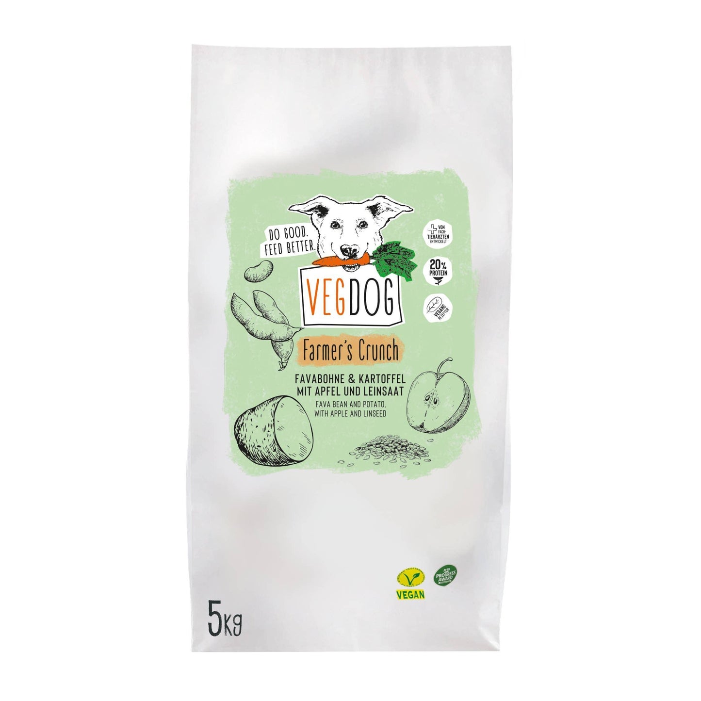 FARMER'S CRUNCH droogvoer - VEGDOG - VeganHondenvoer.nl