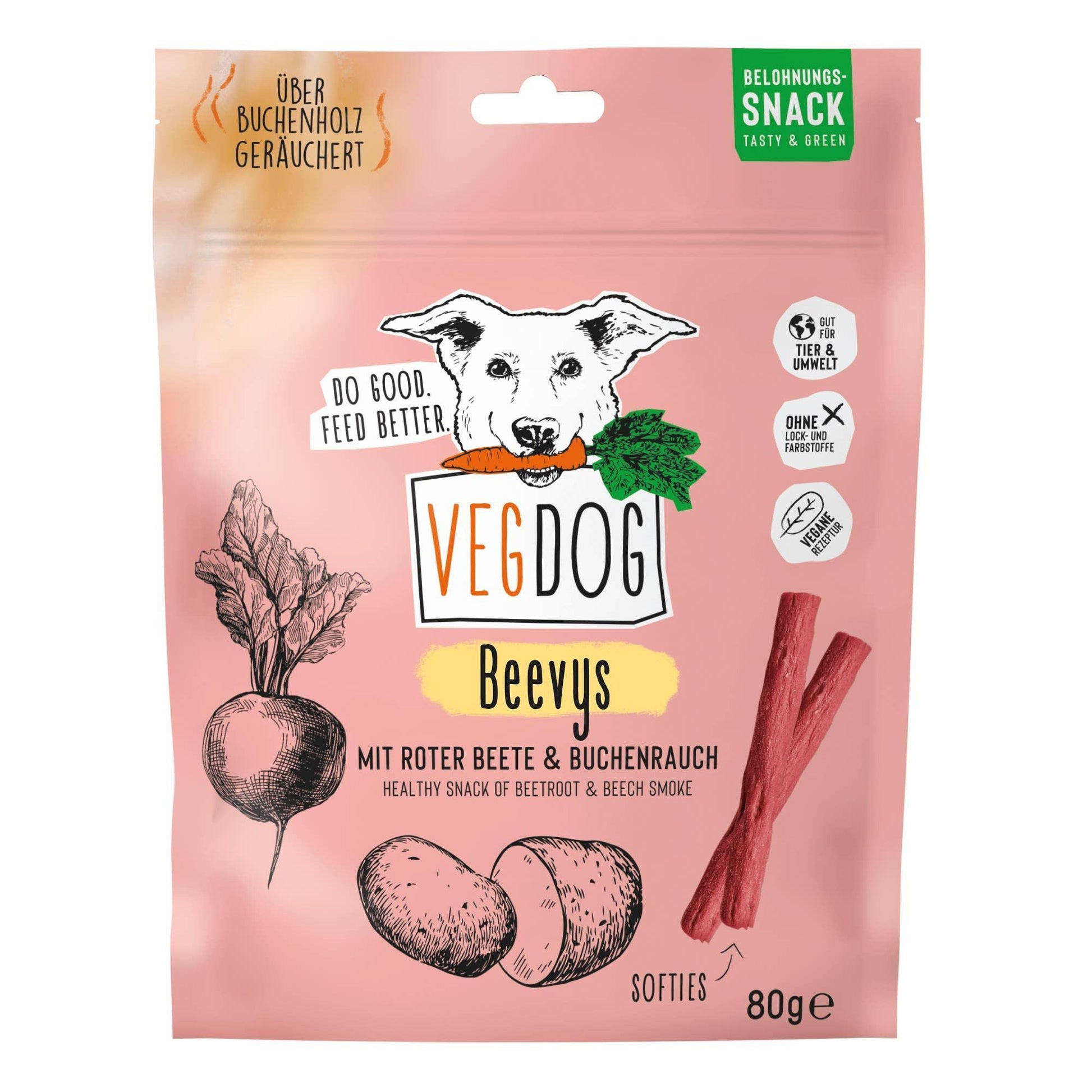 RUNDVLEES 80 g - VEGDOG - VeganHondenvoer.nl